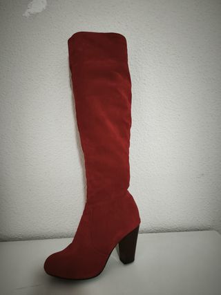 Botas altas rojas mujer