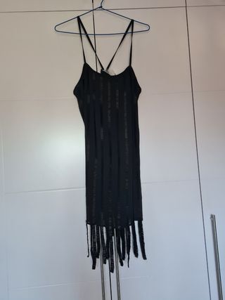 Vestido Mango negro lentejuelas talla XS