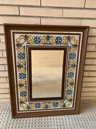 Espejo antiguo con azulejos 57x72cm
