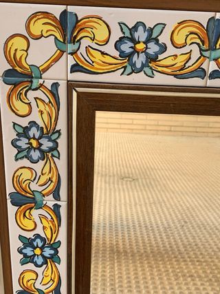 Espejo antiguo con azulejos 57x72cm