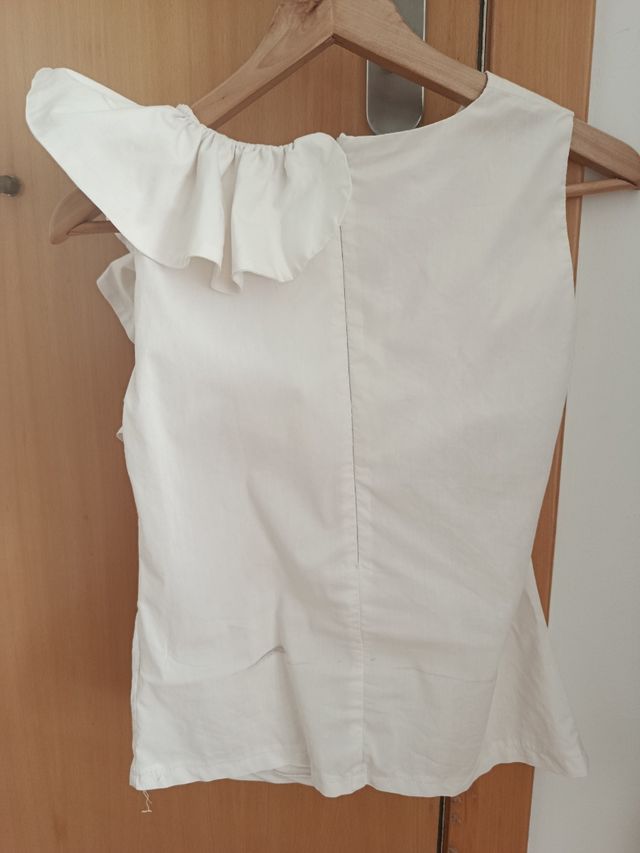 Blusa blanca mujer talla S - top elegante