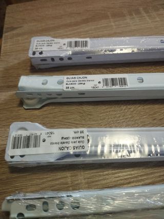 Guías cajón metal blanco 35cm