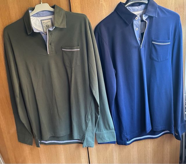 2 Polos manga larga hombre