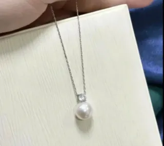 PLATA Gargantilla Perla y Moissanita