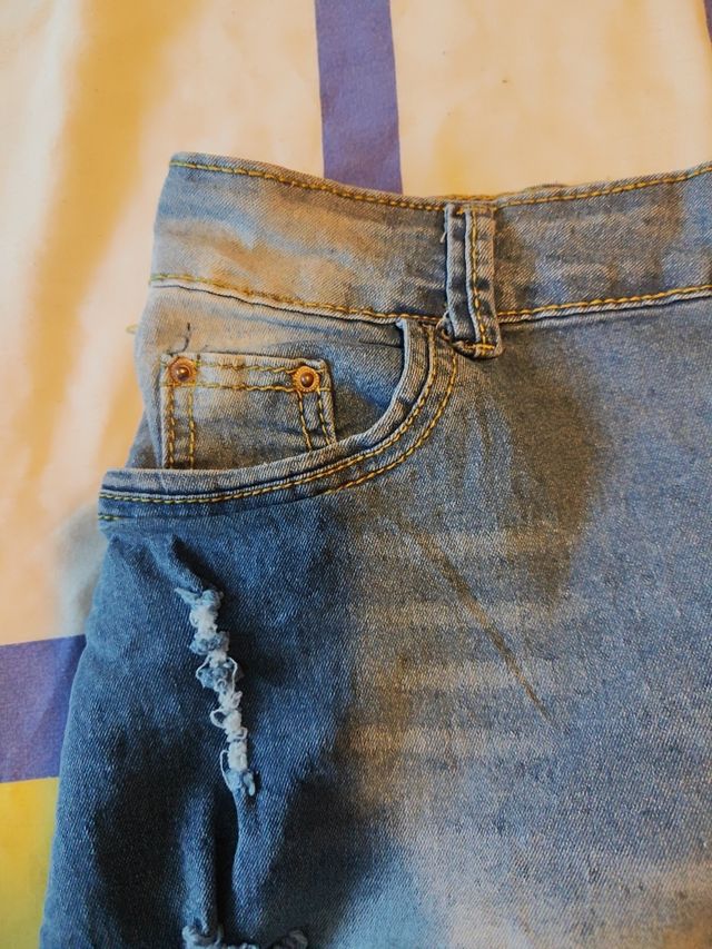 Shorts vaqueros rotos - Azul