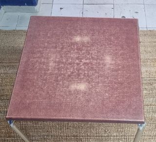 Mesa terraza marrón metal-plástico