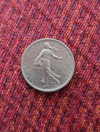 Moneda 1/2 Franco Francia 1965