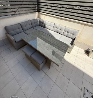 Sofá rinconera exterior - ratán