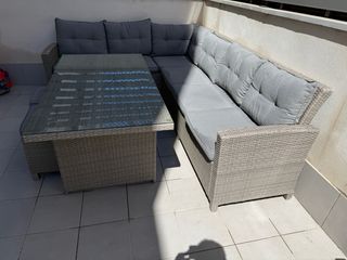 Sofá rinconera exterior - ratán