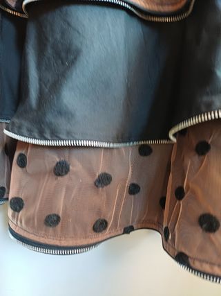 Vestido marrón y negro lunares - Talla 44-46