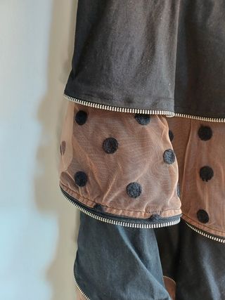 Vestido marrón y negro lunares - Talla 44-46