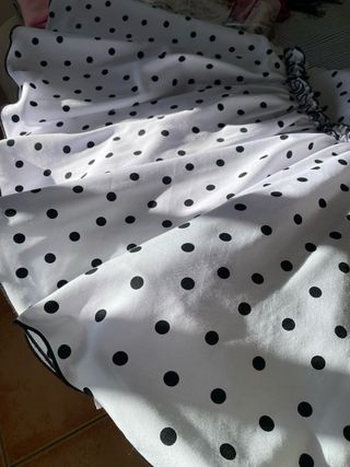 Vestido Flamenca lunares blanco-negro