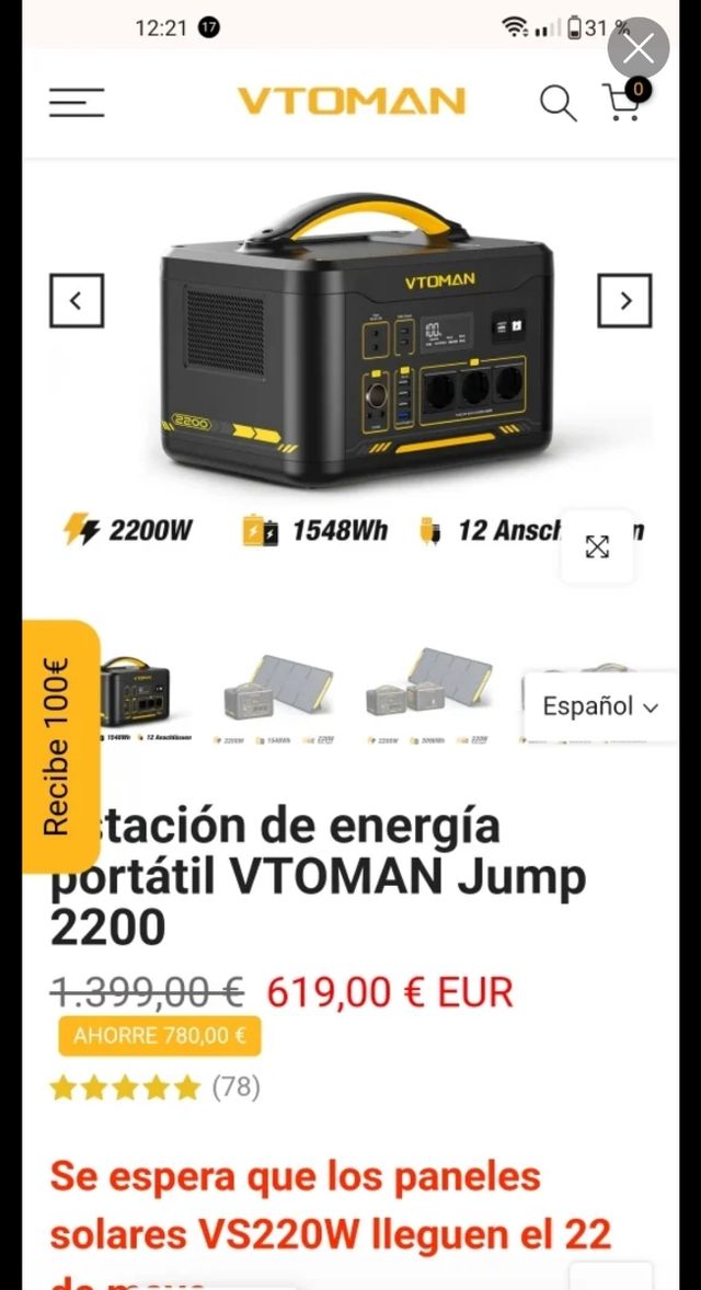 Estación carga Vtoman 2200 - Nueva