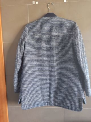Chaqueta tweed azul y blanco