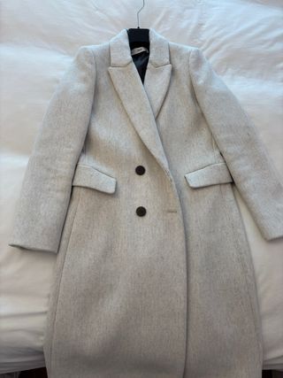 Saco de lana largo gris - Talla S
Mango