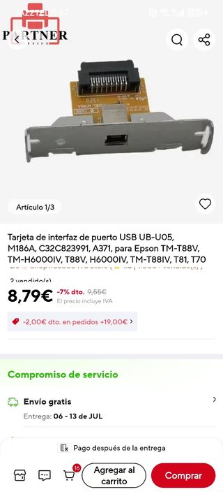 Impresora térmica beige tickets