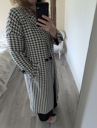 Abrigo Zara - Blanco y Negro