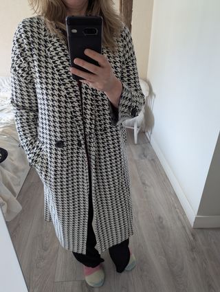 Abrigo Zara - Blanco y Negro
