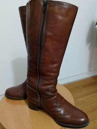 Botas altas marrones piel