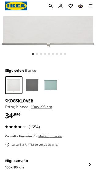 Estor enrollable Ikea - Blanco