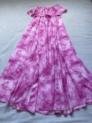 Vestido largo tie-dye rosa