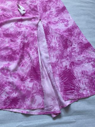Vestido largo tie-dye rosa