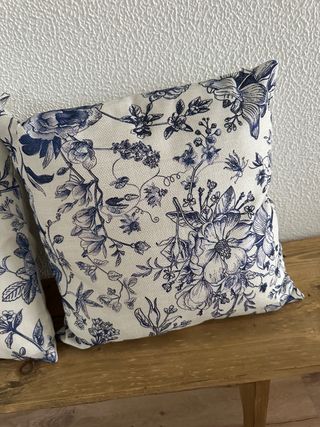 Cojines decorativos - Azul y beige