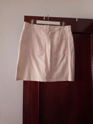 Falda vaquera beige