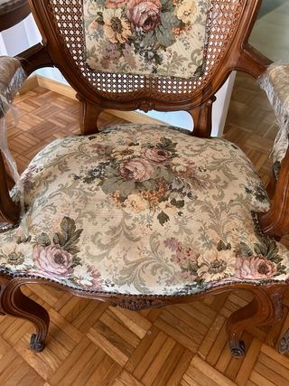 2 Sillas Isabelinas - Madera y Ratán