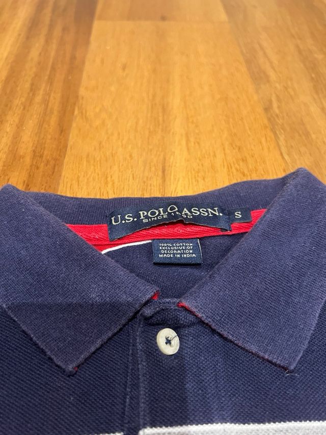 Polo US Polo Assn. rayas azul marino-rojo Talla S