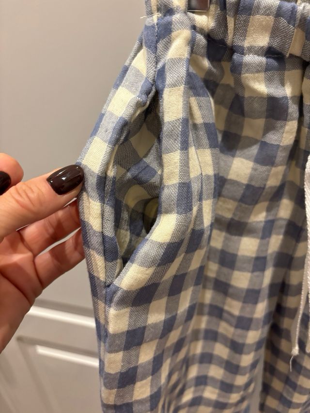 Conjunto niña Mia y Lia vichy azul