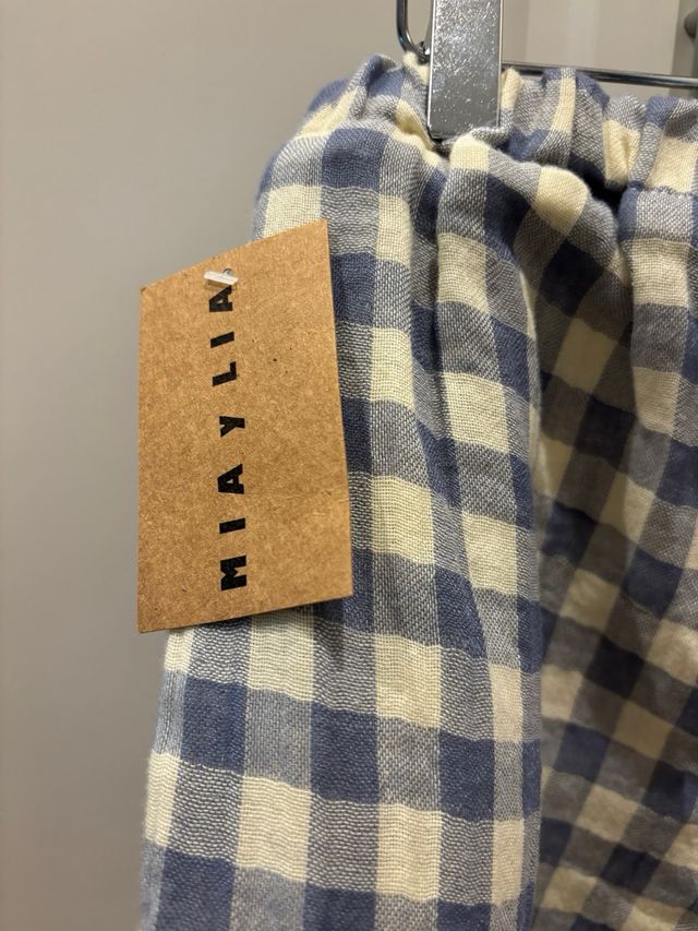 Conjunto niña Mia y Lia vichy azul