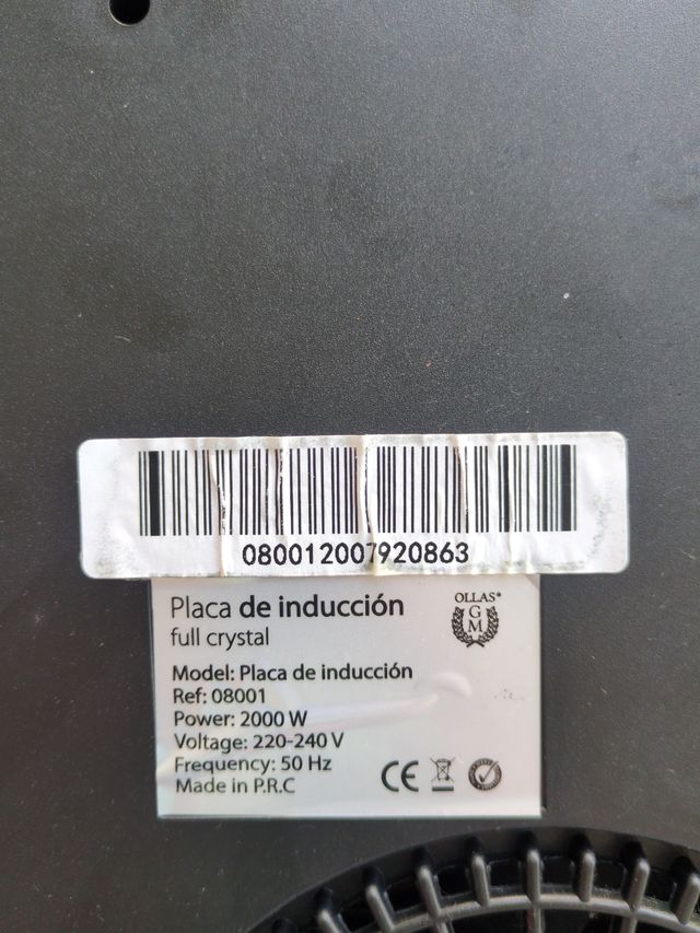 Placa inducción portátil