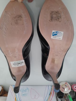 Zapatos negros tacón alto 38, marca Gloria Ortiz