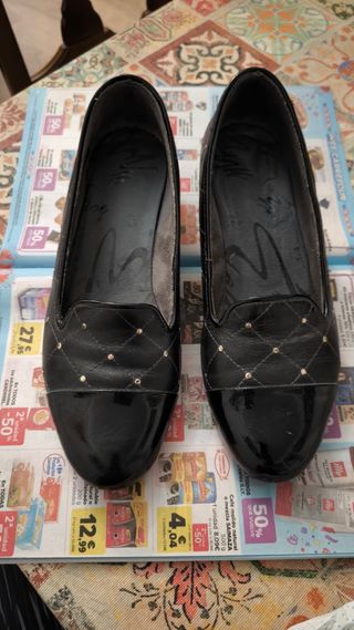 Zapatos piel negros -talla 37,  marca Pitillos 