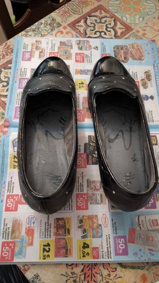 Zapatos piel negros -talla 37,  marca Pitillos 