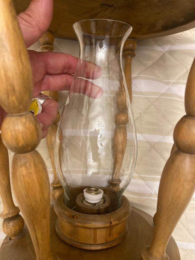 Lampara colgante madera vintage tipo farol.