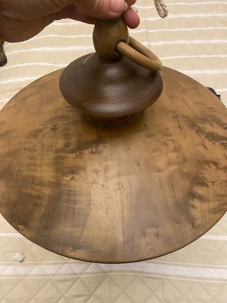 Lampara colgante madera vintage tipo farol.