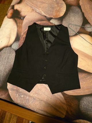 Chaleco FLORIA negro mujer