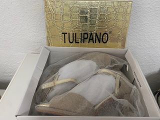 Tacones dorados fiesta talla 36