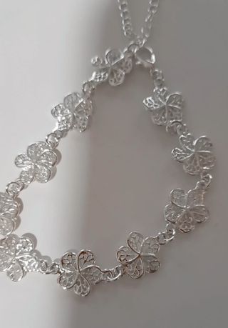Pulsera baño de plata - Flor
