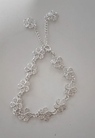 Pulsera baño de plata - Flor