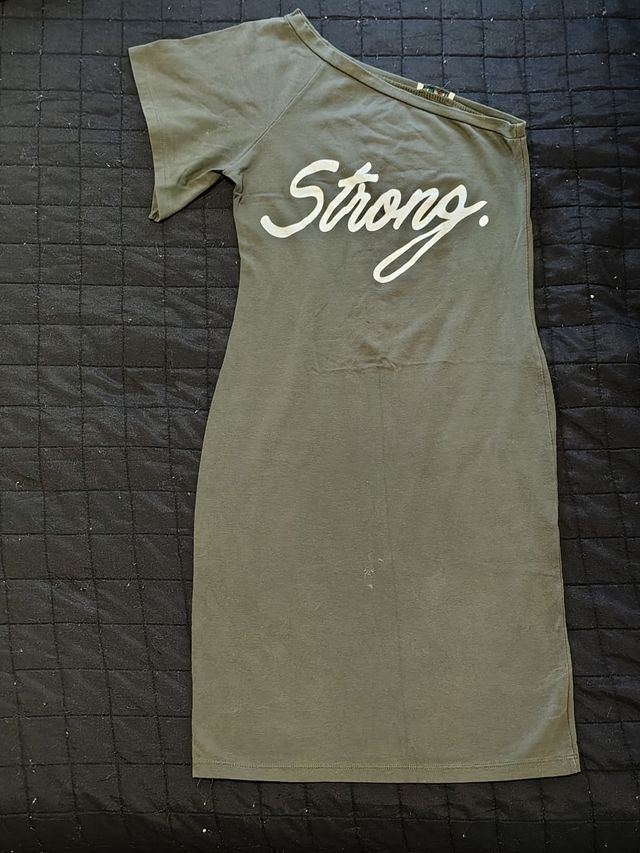 Vestito lungo verde oliva tg unica