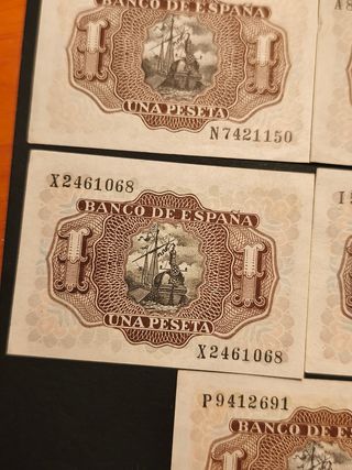 5 BILLETES 1 PESETA 1953