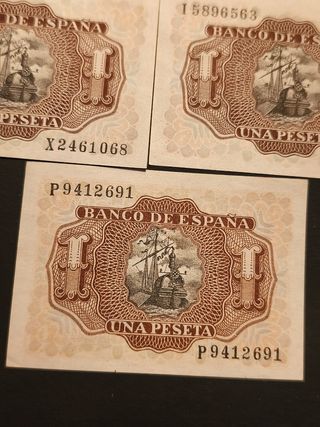 5 BILLETES 1 PESETA 1953