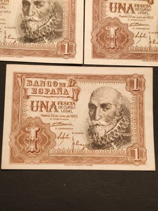 5 BILLETES 1 PESETA 1953