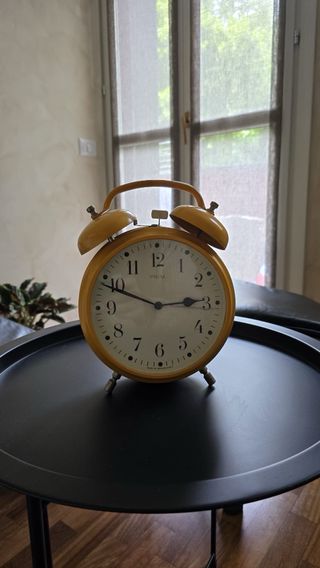 Orologio sveglia PRIMdesign vintage giallo anni 70