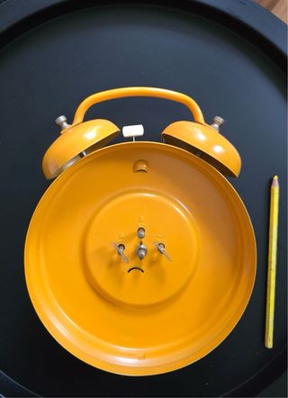 Orologio sveglia PRIMdesign vintage giallo anni 70