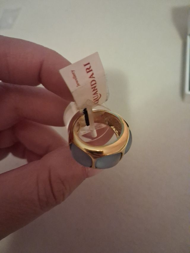 Anillo Quandari azul y dorado