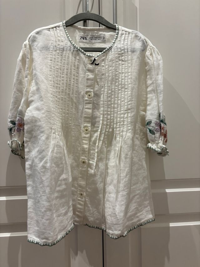 Conjunto Zara niña: blusa bordada + pantalón